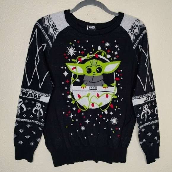 Star Wars Baby Yoda Grogu Christmas Sweater Kids size XL - Picture 1 of 5
